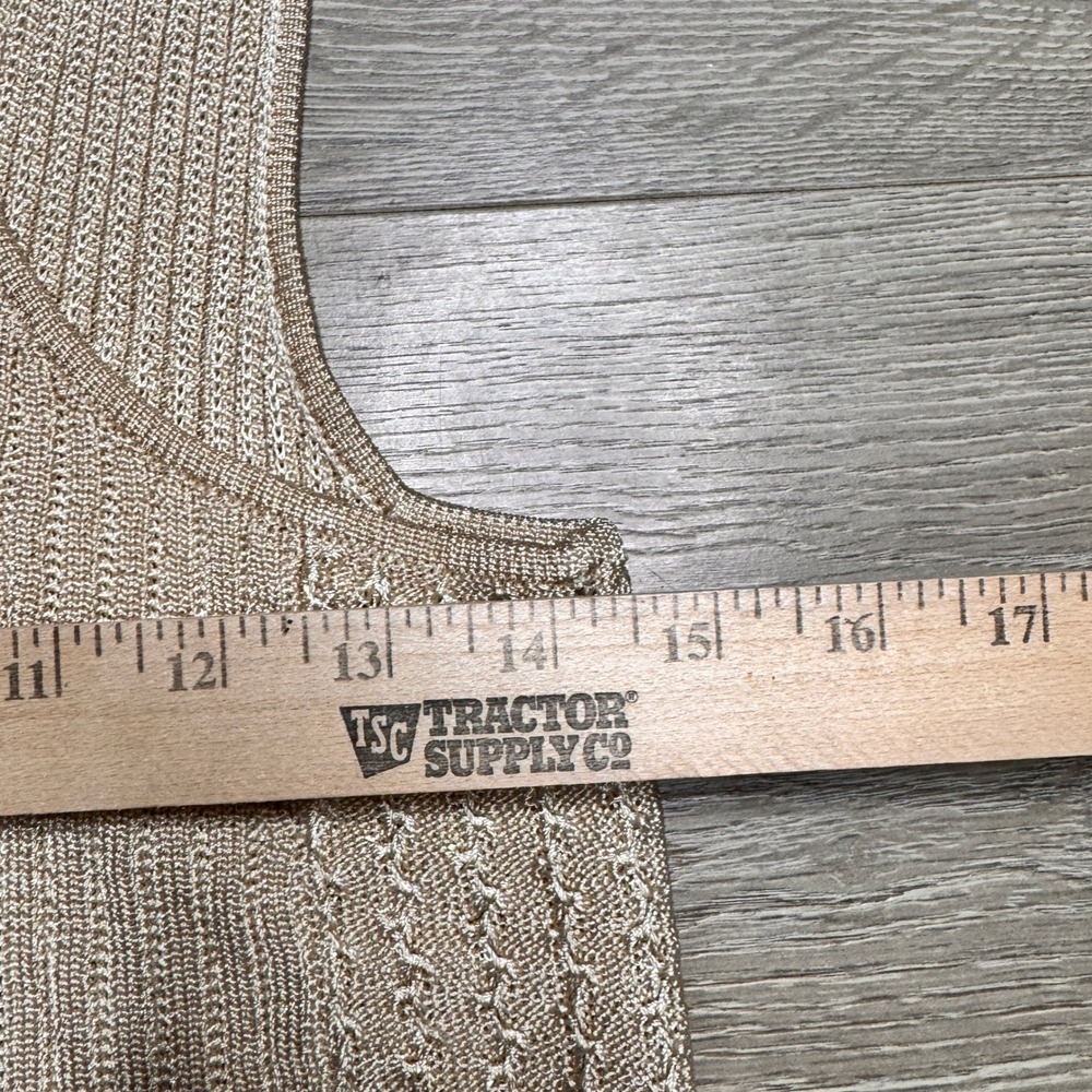Free‎ People Seascape Vest Metallic Knit Button Front Top Beige Size Medium M - Picture 9 of 9